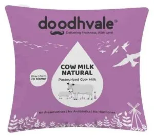 Pouch of cow milk